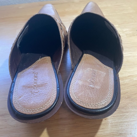 Sonora Western Beige Leather Studded Mules Slides Size 9 - Picture 6 of 9